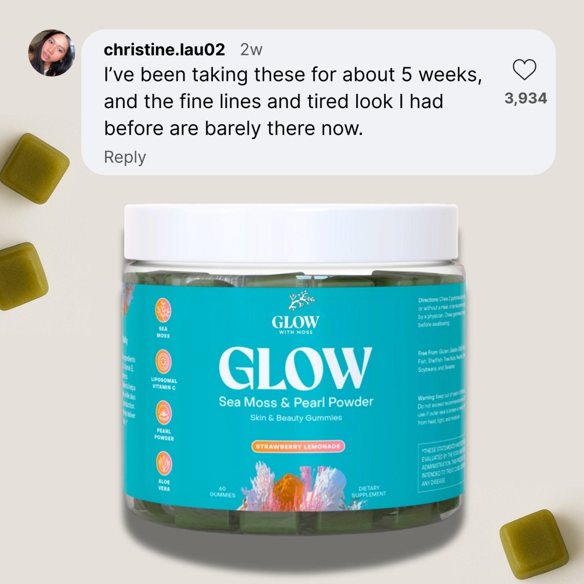 GLOW - THE ANTI - AGING GUMMIES - glowwithmoss